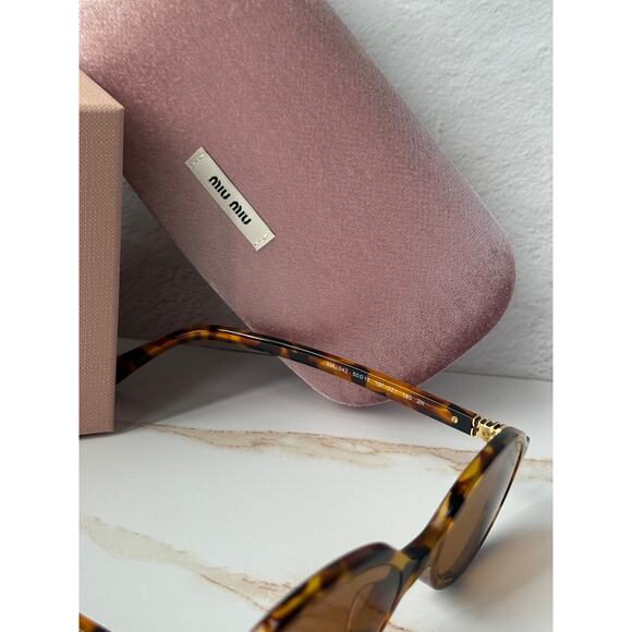 NEW Miu Miu MU04ZS Tortoise Havana Brown Sunglasses $518 main image 7
